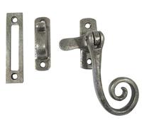 Kooples Hardware Antique Range Casement Fasteners Traditional Window Latch for Timber Frames Aged Finish - Fixings Included (Pewter, 85mm)