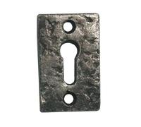 Kooples Hardware Antique Rectangular Escutcheon 50x32MM Vintage Brass Keyhole Cover Plate for Interior and Exterior Doors with Concealed Fixings Classic Restoration Hardware (Pewter)