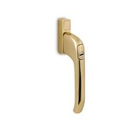 Kooples Hardware Architectural Inline Locking Window Handle - Secure Window Latch with Key - Modern Inline Design - Durable Construction - Fixings Included (Hardex Gold, 40mm)