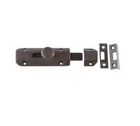 Kooples Hardware Architectural Slide Door Bolts - Heavy Duty Straight Slide Bolt for Doors, Gates & Cabinets - Modern Brushed or Polished Finish with Screws Included (Dark Bronze, 100x35mm)