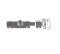 Kooples Hardware Architectural Slide Door Bolts - Heavy Duty Straight Slide Bolt for Doors, Gates & Cabinets - Modern Brushed or Polished Finish with Screws Included (Satin Nickel, 100x35mm)