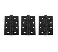 Kooples Hardware Atlantic Ball Bearing Hinges Grade 13 Fire Rated 4" x 3" x 3mm - Set of 3 Heavy Duty Hinges for FD30 & FD60 Fire Doors (Matt Black)