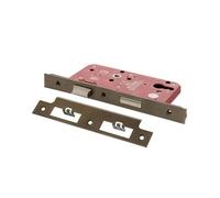 Kooples Hardware Atlantic DIN Euro Profile Sashlock Double Throw 60mm Backset Mortice Lock Case for Euro Cylinder Doors (Matt Antique Brass)