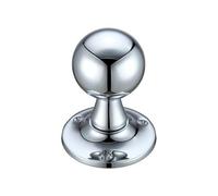 KOOPLES HARDWARE Ball Mortice Door Knob - 60mm Rose Diameter - Classic Round Un-Sprung Pair for Internal Doors - Solid Metal Construction - Fixings Included (Polished Chrome)