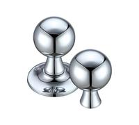 Kooples Hardware Ball Rim & Mortice Door Knob - 60mm Rose Diameter - Un-Sprung Traditional Pair for Interior Doors - Solid Metal Construction - Fixings Included (Polished Chrome)