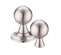 Kooples Hardware Ball Rim & Mortice Door Knob - 60mm Rose Diameter - Un-Sprung Traditional Pair for Interior Doors - Solid Metal Construction - Fixings Included (Satin Nickel)