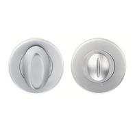 Kooples Hardware Bathroom Door Lock Thumbturn with Emergency Release Push On Rose (Satin Chrome, Boxed)