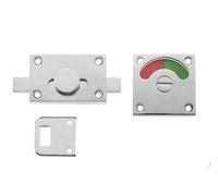 Kooples Hardware Bathroom Indicator Bolt 50x50mm - Occupancy Thumbturn Lock for Toilet & Washroom Doors - Red/Green Indicator with Emergency Release & Fixings (Polished Chrome)