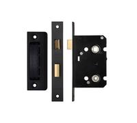 Kooples Hardware Bathroom Lock with Thumb Turn and Emergency Release - Internal Privacy Door Lock for WC or Toilet (Powder Coat Black)