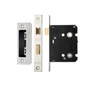 Kooples Hardware Bathroom Lock with Thumb Turn and Emergency Release Internal Privacy Mortice Lock for WC or Toilet Doors (Satin Stainless)
