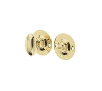 Kooples Hardware Bathroom Turn & Release Set - Thumbturn with Emergency Coin Release for Use with Standard Deadbolts - Privacy Lock for Internal Bathroom & Toilet Doors (Polished Brass)