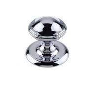 KOOPLES HARDWARE Belgravia Centre Door Knob - Solid Brass Fixed Pull Knob with Classic Rose - Traditional Centre Door Knob for Heritage & Period Homes (Polished Chrome)