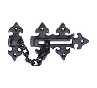 Kooples Hardware Black Antique Door Chain - 135mm x 85mm Traditional Wrought Iron Security Chain for Wooden Doors