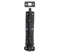 Kooples Hardware Black Antique Necked Barrel Bolt - Traditional Wrought Iron Lock for Doors & Gates (Rustic Vintage Style) (125 MM)