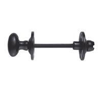 Kooples Hardware Black Antique Oval Thumb Turn - 38mm Privacy Lock with Coin Release - Traditional Wrought Iron Style Turn and Release Set for Bathroom or WC Doors