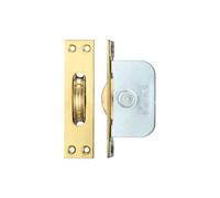 Kooples Hardware Brass Ball Bearing Pulley - 2¼" Wheel - Square Forend - Heavy Duty Sash Window Pulley (Polished Brass)
