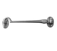 Kooples Hardware Brass Cabin Hooks - Solid Brass Door & Window Holder Hook with Eye Catch - Traditional Latch for Gates, Shutters & Internal Doors - Multiple Sizes Available (Satin Chrome, 50mm)