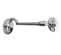 Kooples Hardware Brass Cabin Hooks - Solid Brass Door & Window Holder Hook with Eye Catch - Traditional Latch for Gates, Shutters & Internal Doors - Multiple Sizes Available (Polished Chrome, 50mm)