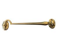 Kooples Hardware Brass Cabin Hooks - Solid Brass Door & Window Holder Hook with Eye Catch - Traditional Latch for Gates, Shutters & Internal Doors - Multiple Sizes Available (Polished Brass, 300mm)