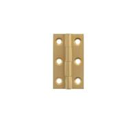 Kooples Hardware Brass Cabinet Butt Hinges 50mm x 28mm x 2mm - Small Polished Solid Brass Hinges for Cupboards, Cabinets & Furniture Doors (Satin Brass)