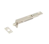 KOOPLES HARDWARE Brass Lever Action Flushbolts - Recessed Slide Bolt for Double Doors, French Doors & Timber Panels - Solid Brass with Smooth Lever Mechanism (Satin Nickel, 150x20mm)