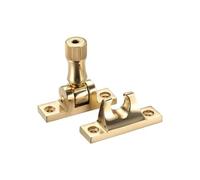 Kooples Hardware Brighton Pattern Sash Fastener - Locking Version - Solid Brass Window Lock - Traditional Sash Security Catch with Key (Polished Brass)