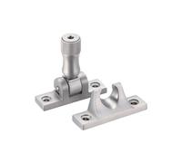 Kooples Hardware Brighton Pattern Sash Fastener - Locking Version - Solid Brass Window Lock - Traditional Sash Security Catch with Key (Satin Chrome)