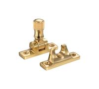 Kooples Hardware Brighton Pattern Sash Fastener Traditional Window Lock Solid Brass - Classic Sliding Sash Catch (Polished Brass)
