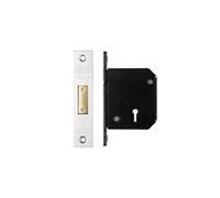 Kooples Hardware British Standard 5 Lever Deadlock - 67mm BS3621 Mortice Lock with Escutcheon - Chubb 3G114 Retrofit for Timber Doors (Satin Stainless)