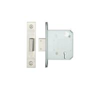 Kooples Hardware British Standard 5 Lever Deadlock - 76mm BS3621 Insurance Rated Mortice Lock with Keys for External Timber Doors (Satin Stainless)