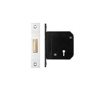 Kooples Hardware British Standard 5 Lever Deadlock - 80mm BS3621 Mortice Lock with Escutcheon - Chubb 3G114 Retrofit for External Timber Doors (Satin Stainless)