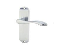 KOOPLES HARDWARE Broadway Suite Lever on Plate - Traditional Curved Lever Door Handle with Rectangular Backplate - Solid Brass or Zinc - Internal Door Use (Latchplate, Satin Chrome)