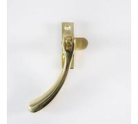 Kooples Hardware Bulb End Casement Fastener - Classic Window Catch for Standard Timber Frames - Traditional Latch with Keep & Screws (Polished Brass, 155mm)