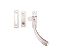 Kooples Hardware Bulb End Casement Fastener - Offset Version - Traditional Solid Brass Window Latch - Heritage Timber Casement Fitting (PVD Satin Nickel)