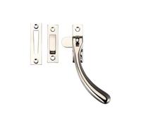 Kooples Hardware Bulb End Casement Fastener - Offset Version - Traditional Solid Brass Window Latch - Heritage Timber Casement Fitting (PVD Nickel)