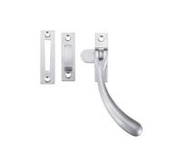Kooples Hardware Bulb End Casement Fastener - Standard Version - Solid Brass Window Latch - Traditional Timber Casement Fitting (Satin Chrome)