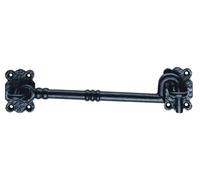 Kooples Hardware Cabin Hook Door Latch Holder with Fixing Screws for Garden Gates, Sheds, and Internal Doors - Black Powder Coated Steel (Black Antique, 300mm)