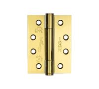 Kooples Hardware Certifire Stainless Steel Grade 14 Concealed Bearing Hinge 102x76x3mm Brass Finish Door Hinge