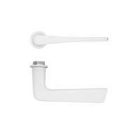 KOOPLES HARDWARE Como Lever on 32mm Round Mini Rose - Slim Modern Lever Handle - Brushed Stainless Steel - Grade 304 - Compact Rose Design - Fixings Included (Powder Coat White)