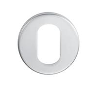 Kooples Hardware Concealed Round Escutcheon - Modern Flush-Fit Design with Hidden Fixings - Polished Finish Lock Surround for Euro Profile Locks (Satin Stainless Steel, 52x4mm)