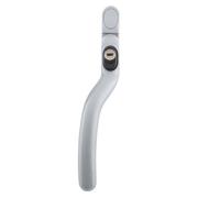 Kooples Hardware Connoisseur Cranked Locking Left Handed Window Handle - Secure Cranked Design with Key Lock - Ideal for Left Opening Windows - Fixings Included (Premium Satin, 40mm)