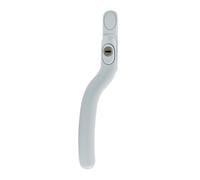 Kooples Hardware Connoisseur Cranked Locking Left Handed Window Handle - Secure Cranked Design with Key Lock - Ideal for Left Opening Windows - Fixings Included (White, 35mm)