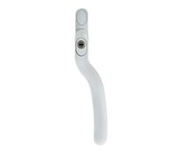 Kooples Hardware Connoisseur Cranked Locking Right Handed Window Handle - Secure Key Lock - Durable Build - Fixings Included (White, 40mm)