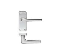 KOOPLES HARDWARE Contract Aluminium Lever on Latch Backplate - Lightweight Internal Door Handle for Non-Locking Doors - Satin Anodised Aluminium Finish - Fixings Included