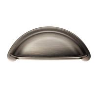 KOOPLES HARDWARE Cottage Cup Pull 76mm - Rustic Drawer Handle for Shaker Kitchens, Cabinets & Vintage Furniture (Gun Metal)