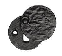 Kooples Hardware Covered Escutcheon Black Flip Cover Keyhole Plate for Euro or Mortice Locks - Traditional Privacy Lock Cover for Doors