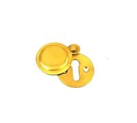 Kooples Hardware Covered Escutcheon - Keyhole Cover with Hinged Flap - Suitable for Euro, Oval, or Standard Locks (Polished Brass, 32 MM)