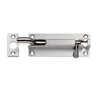 Kooples Hardware Cranked Barrel Bolt Lock - Heavy Duty Steel Slide Latch for Doors, Gates, Cabinets - Surface Mount Security Catch with Screws (Bright Stainless Steel, 150 x 38mm)