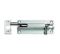 Kooples Hardware Cranked Barrel Bolt Lock - Heavy Duty Steel Slide Latch for Doors, Gates, Cabinets - Surface Mount Security Catch with Screws (Satin Stainless Steel, 80 x 38mm)