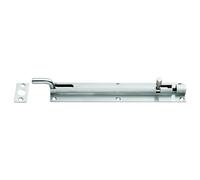 Kooples Hardware Cranked Barrel Bolt Lock - Heavy Duty Steel Slide Latch for Doors, Gates, Cabinets - Surface Mount Security Catch with Screws (Satin Stainless Steel, 200 x 38mm)